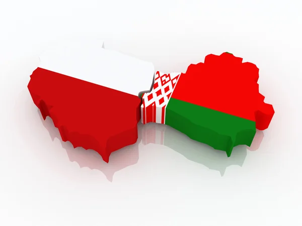 Map of Belarus and Poland. — Stock Photo, Image