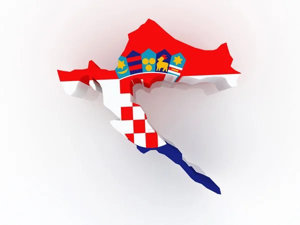 El mapa de Croacia. —  Fotos de Stock