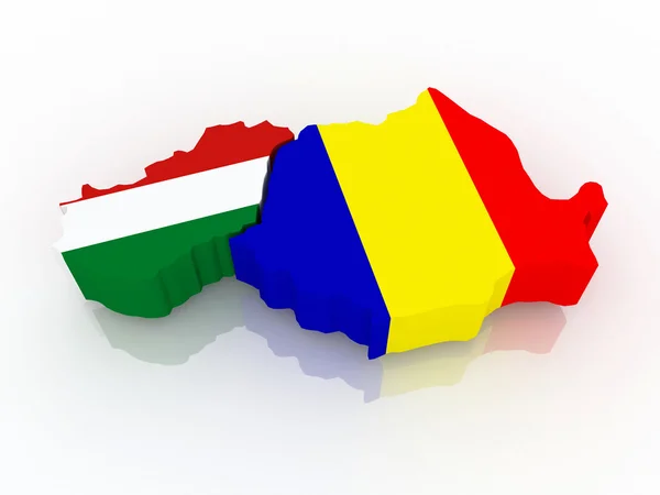 Map of Hungary and Romania. — Stock Photo, Image