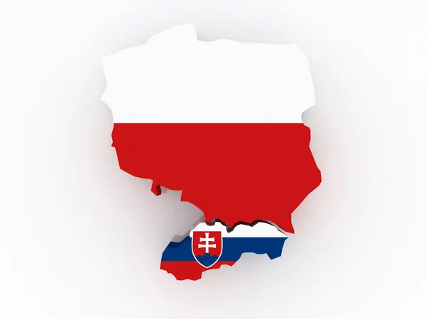 Karta över Polen och Slovakien. — Stockfoto