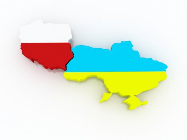 Polonya ve Ukrayna Haritası.
