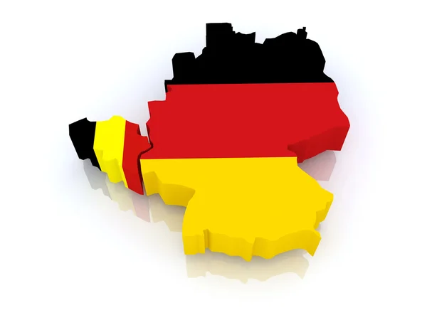 Karte von Belgien und Deutschland. — Stockfoto