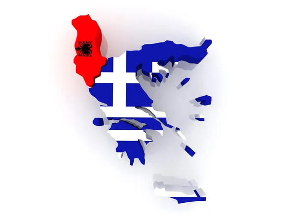 Mappa di Albania e Grecia . — Foto Stock