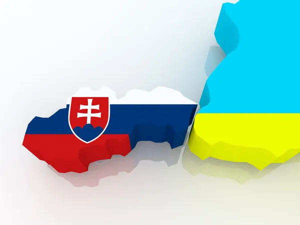 Mapa de Eslovaquia y Ucrania . — Foto de Stock
