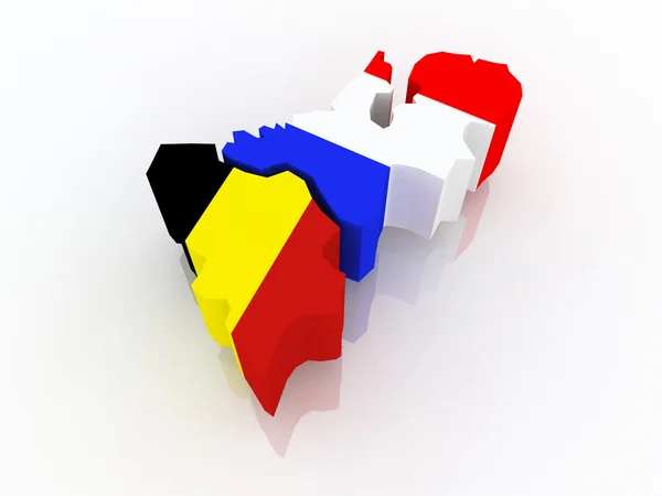 Belgium és Hollandia Térkép. — Stock Fotó
