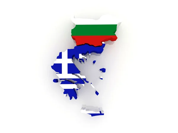 希腊和保加利亚地图. — 图库照片