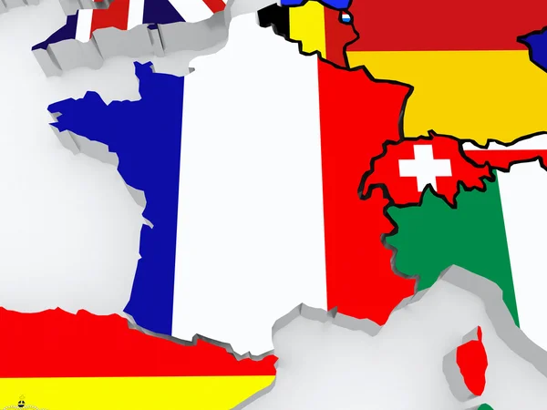 Karta över Frankrike. — Stockfoto