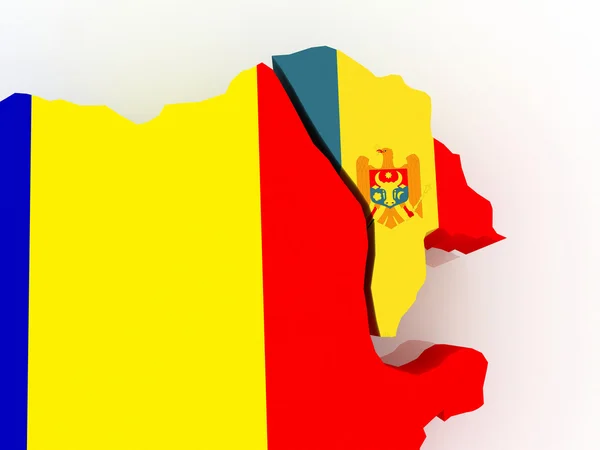 Mapa de Rumania y Moldavia . —  Fotos de Stock