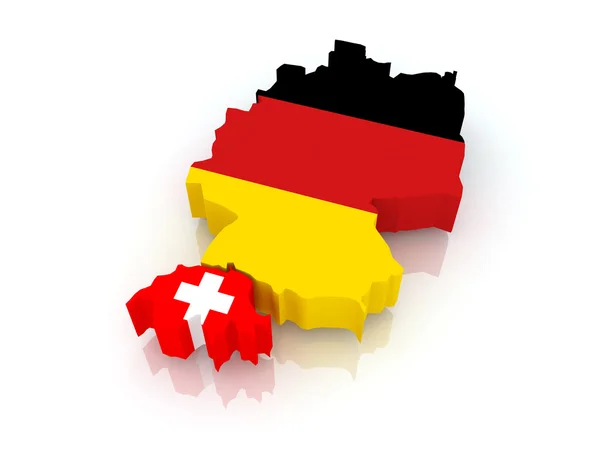 Mappa di Germania e Svizzera . — Foto Stock