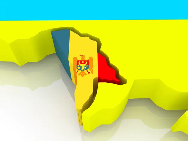 乌克兰和摩尔多瓦地图. — 图库照片