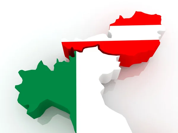 Mappa dell'Italia e dell'Austria . — Foto Stock