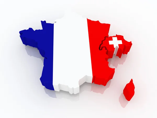 Map of France and Switzerland. — Stock Photo, Image