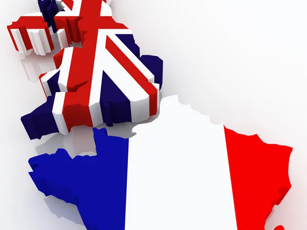 Mapa Wielkiej Brytanii i Francji. — Zdjęcie stockowe
