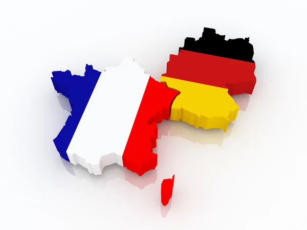 Karte von Frankreich und Deutschland. — Stockfoto