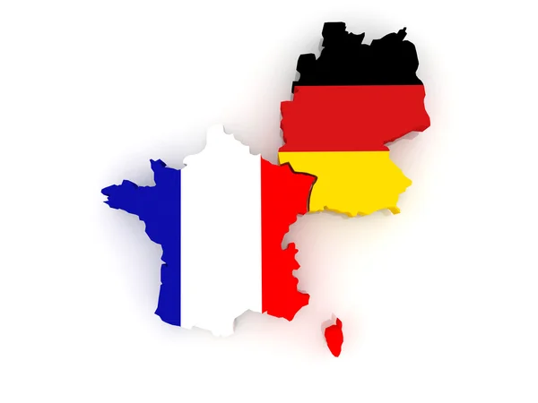 Mapa de Francia y Alemania . —  Fotos de Stock