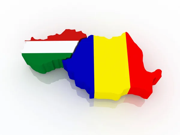 Mappa di Ungheria e Romania . — Foto Stock