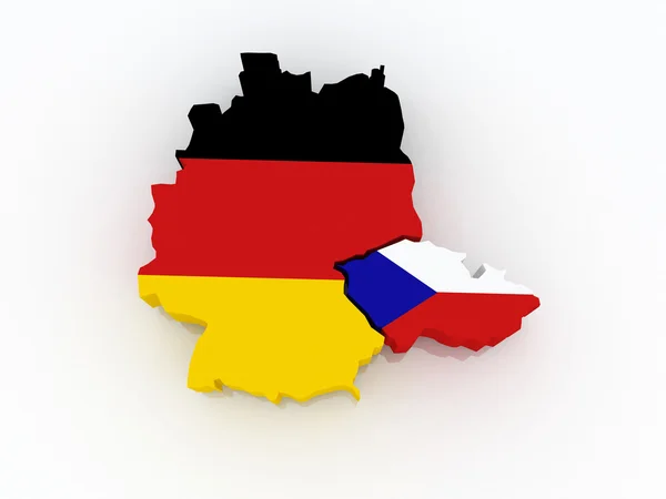 Map of Germany and the Czech Republic. — Stock Photo, Image