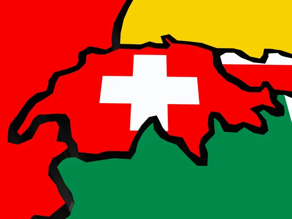 Mapa de Suiza. —  Fotos de Stock