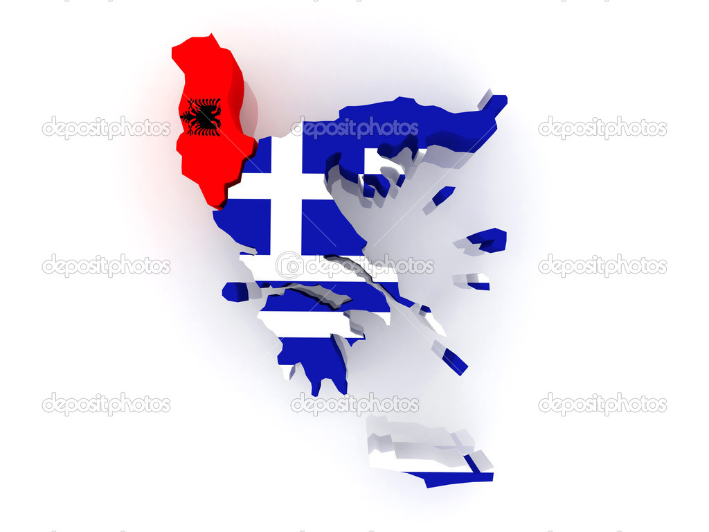 Karte von Albanien und Griechenland. — Stockfoto © Tatiana53 #26893811
