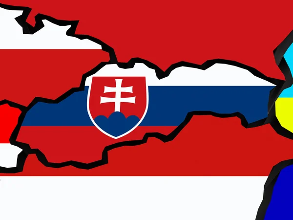 El mapa de Eslovaquia . — Foto de Stock