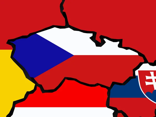 Kaart van Tsjechië. — Stockfoto