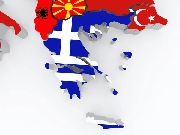 Kart over Hellas. – stockfoto