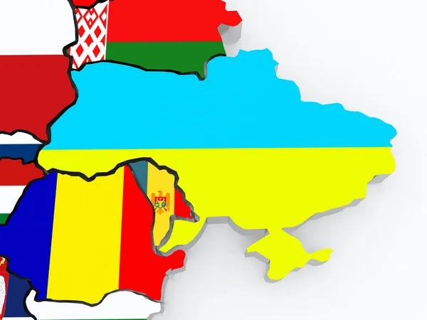El mapa de Ucrania —  Fotos de Stock