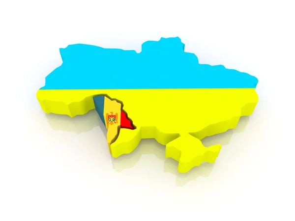 Karte der Ukraine und Moldawien. — Stockfoto