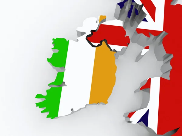 Karte von Irland und Großbritannien. — Stockfoto