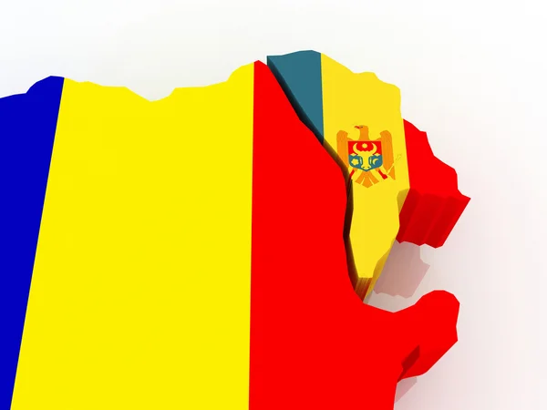 Mapa de Rumania y Moldavia . —  Fotos de Stock