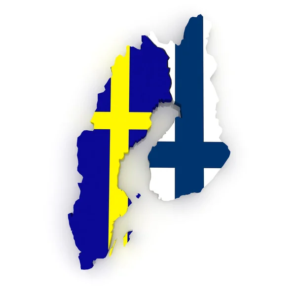 Karta över Sverige och finland. — Stockfoto