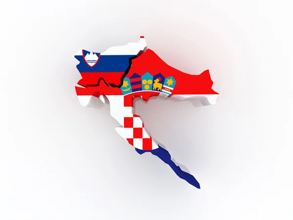 Mapa Chorvatska a Slovinska. — Stock fotografie