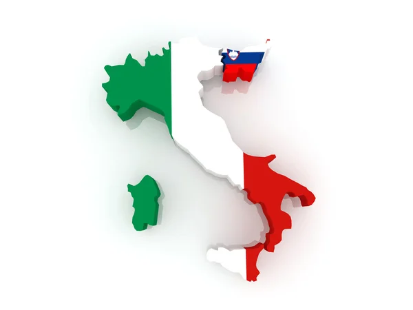 Mappa dell'Italia e della Slovenia . — Foto Stock