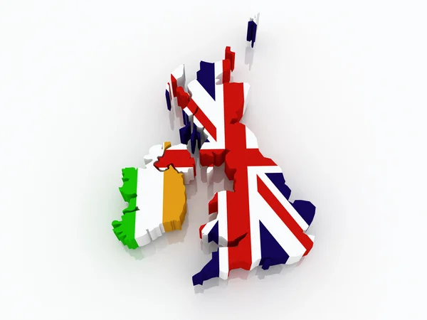 アイルランドおよびイギリスの地図. — ストック写真