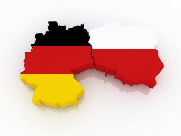 Karte von Deutschland und Polen. — Stockfoto