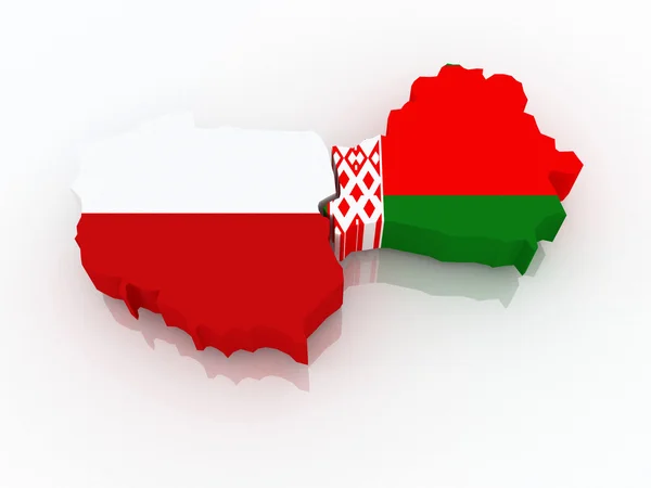 Map of Poland and Belarus. — Stock Photo, Image