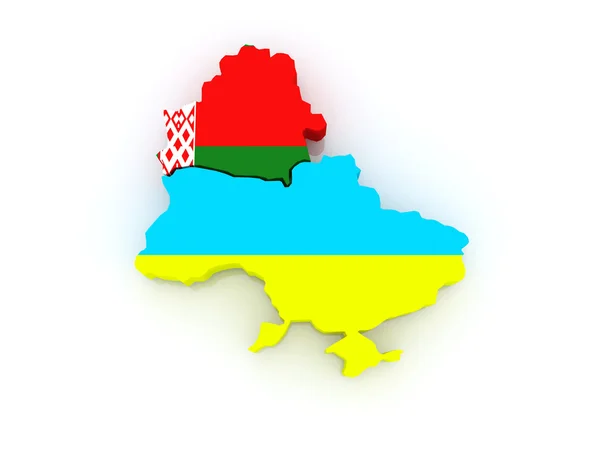 Карта Білорусь та Україна. — стокове фото