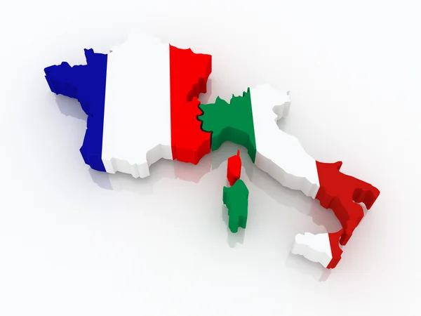 Карта Франции и Италии . — стоковое фото