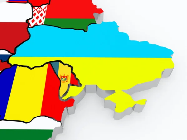 Mapa Ukraina i Mołdawia. — Zdjęcie stockowe