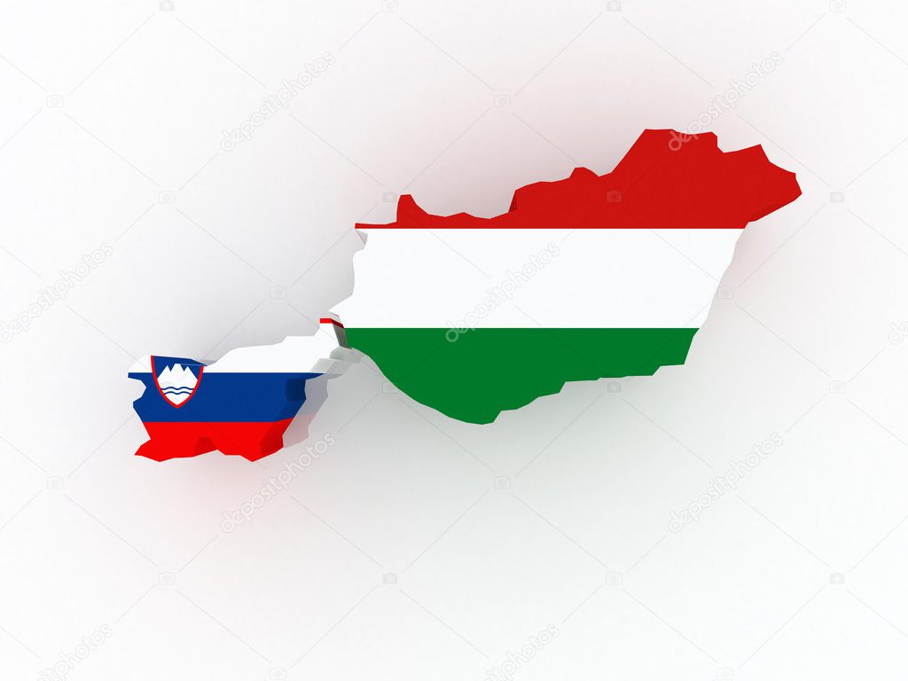 Map of Slovenia and Hungary.