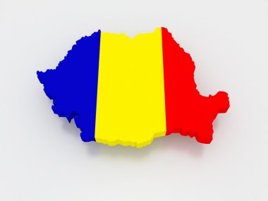 üç boyutlu harita Romanya.