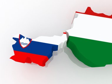 kaart van Slovenië en Hongarije.