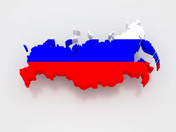 Rusya'nın üç boyutlu harita. — Stok fotoğraf