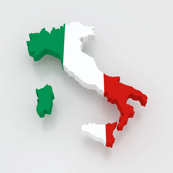 Three-dimensional map of Italy. — Stock Photo, Image