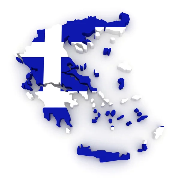 Three-dimensional map of Greece. — Stock Photo, Image