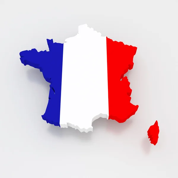 Driedimensionale kaart van Frankrijk. — Stockfoto