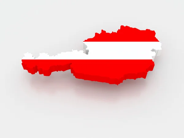 Driedimensionale kaart van Oostenrijk. — Stockfoto