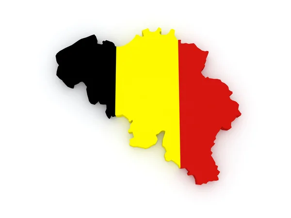 Belgium a háromdimenziós térképe. — Stock Fotó