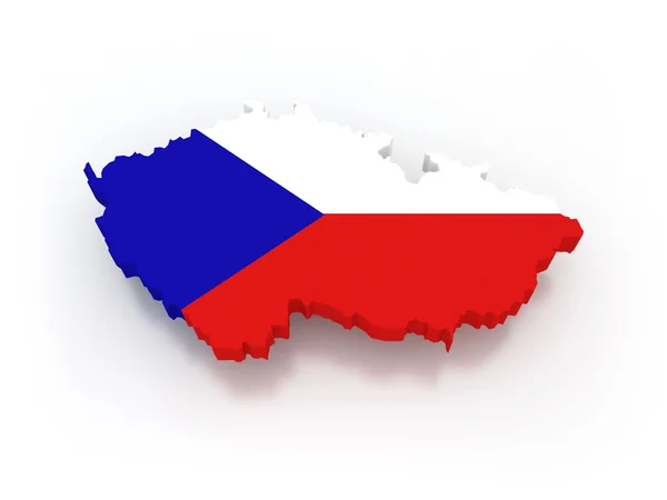 Three-dimensional map of Czech Republic. — Stock Photo, Image