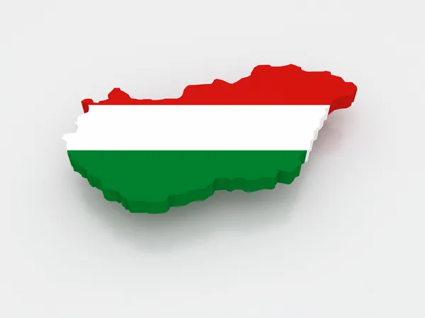 Тривимірну карту Угорщини. — стокове фото